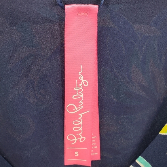 Lilly Pulitzer blue tropical print blouse S - Picture 13 of 13